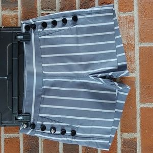 Loft Gray Stripe Shorts Size 0